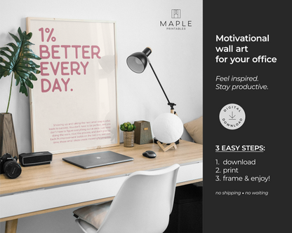 1% Better Every Day - Pink & Beige