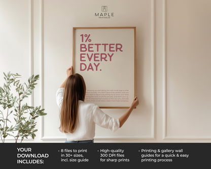 1% Better Every Day - Pink & Beige