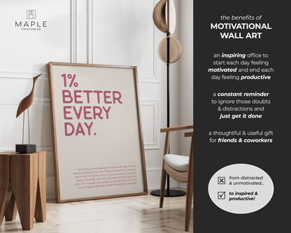 1% Better Every Day - Pink & Beige