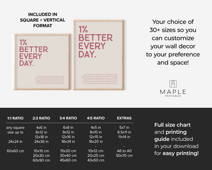 1% Better Every Day - Pink & Beige