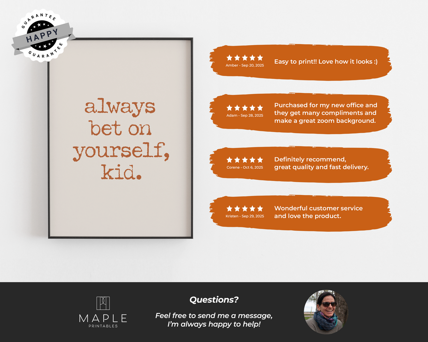 Always Bet on Yourself, Kid - Orange & Beige