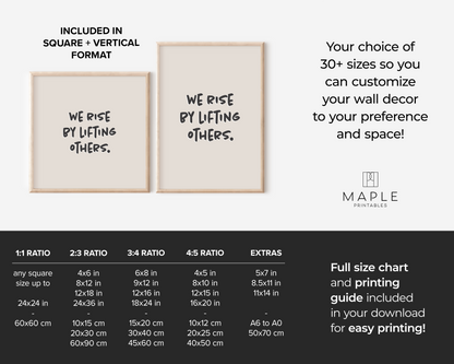 We Rise By Lifting Others - Beige