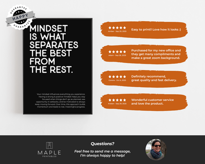 Mindset is What Separates the Best from the Rest - Black