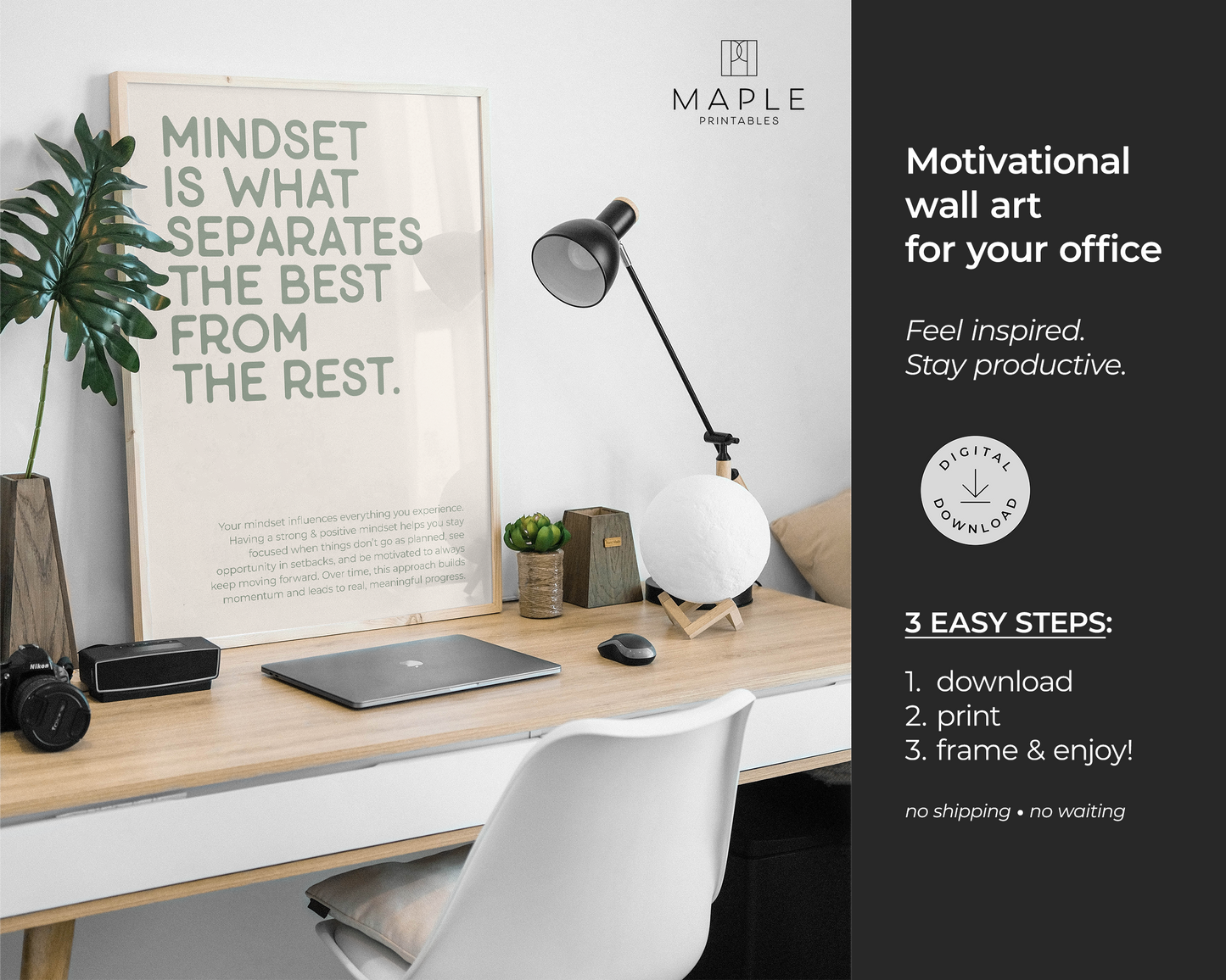 Mindset is What Separates the Best from the Rest - Sage Green & Beige