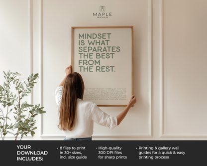 Mindset is What Separates the Best from the Rest - Sage Green & Beige