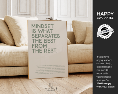 Mindset is What Separates the Best from the Rest - Sage Green & Beige