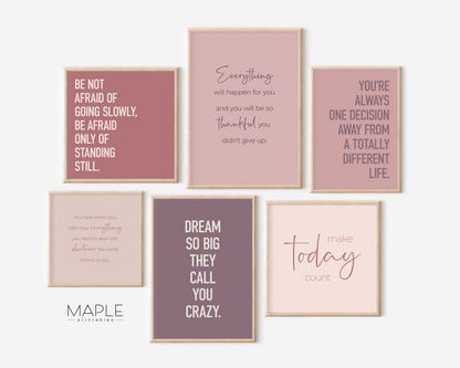 Motivational Set 6A - Pink & Purple