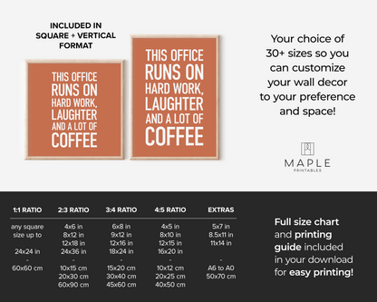 This Office Runs on Hard Work, Laughter and Coffee - Orange