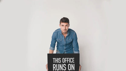 This Office Runs on Hard Work, Laughter and Coffee - Black
