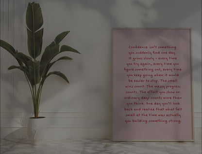 Confidence Quote - Pink & Red