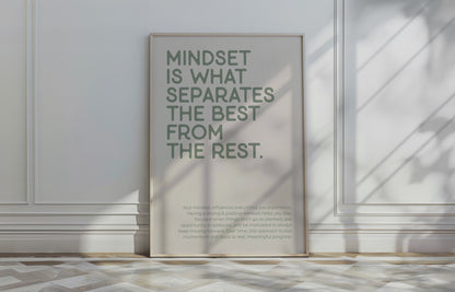Mindset is What Separates the Best from the Rest - Sage Green & Beige