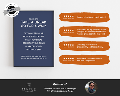 Reasons to Take a Break - Blue