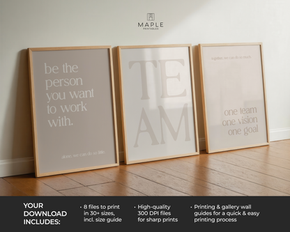 Teamwork 'TEAM' Set - Beige