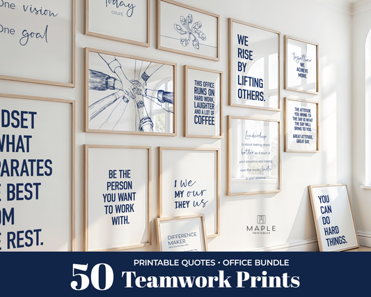 Motivational Teamwork 50A - Navy Blue & White