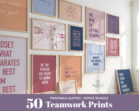 Motivational Teamwork 50A - Pink, Blue & Yellow
