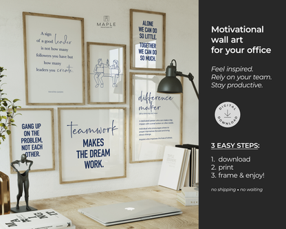 Motivational Teamwork 50A - Navy Blue & White