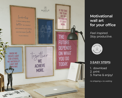 Motivational Teamwork 50A - Pink, Blue & Yellow