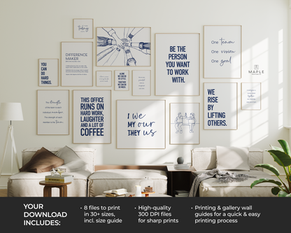 Motivational Teamwork 50A - Navy Blue & White