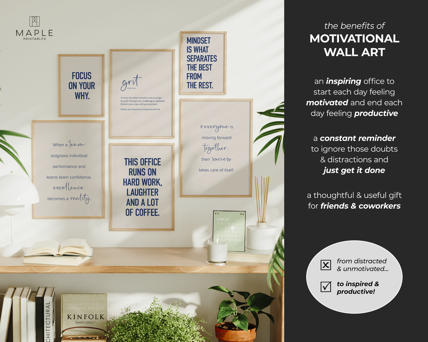Motivational Teamwork 50A - Navy Blue & Beige