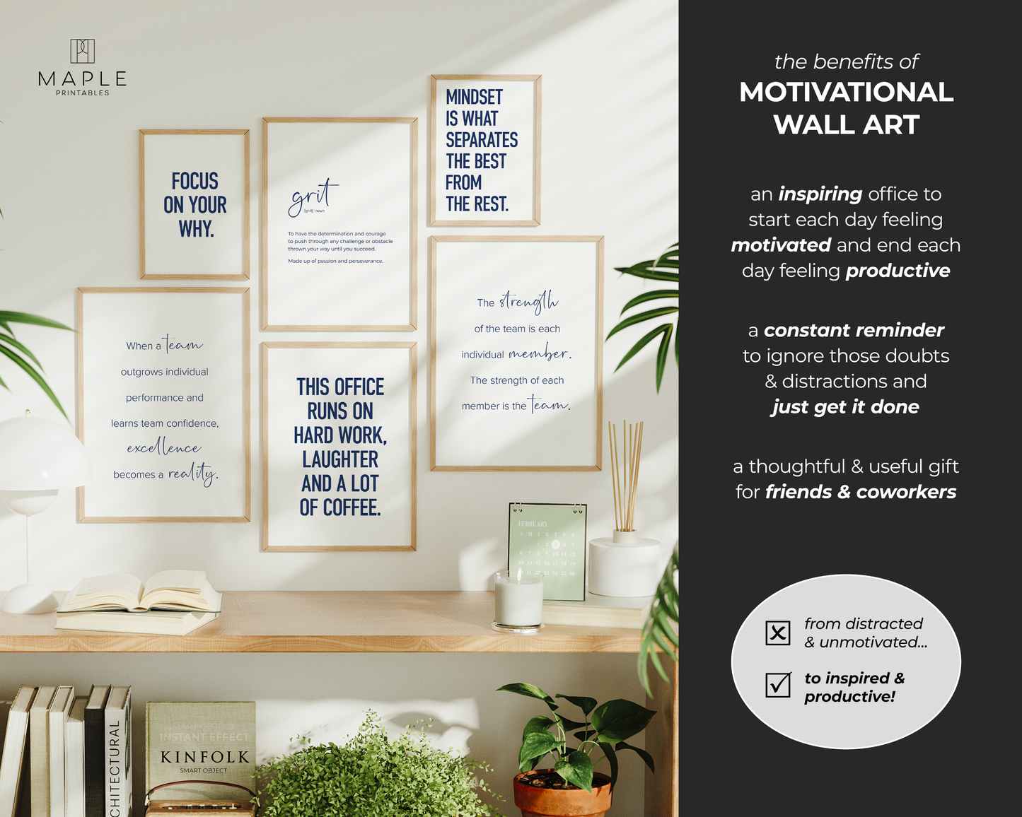 Motivational Teamwork 50A - Navy Blue & White