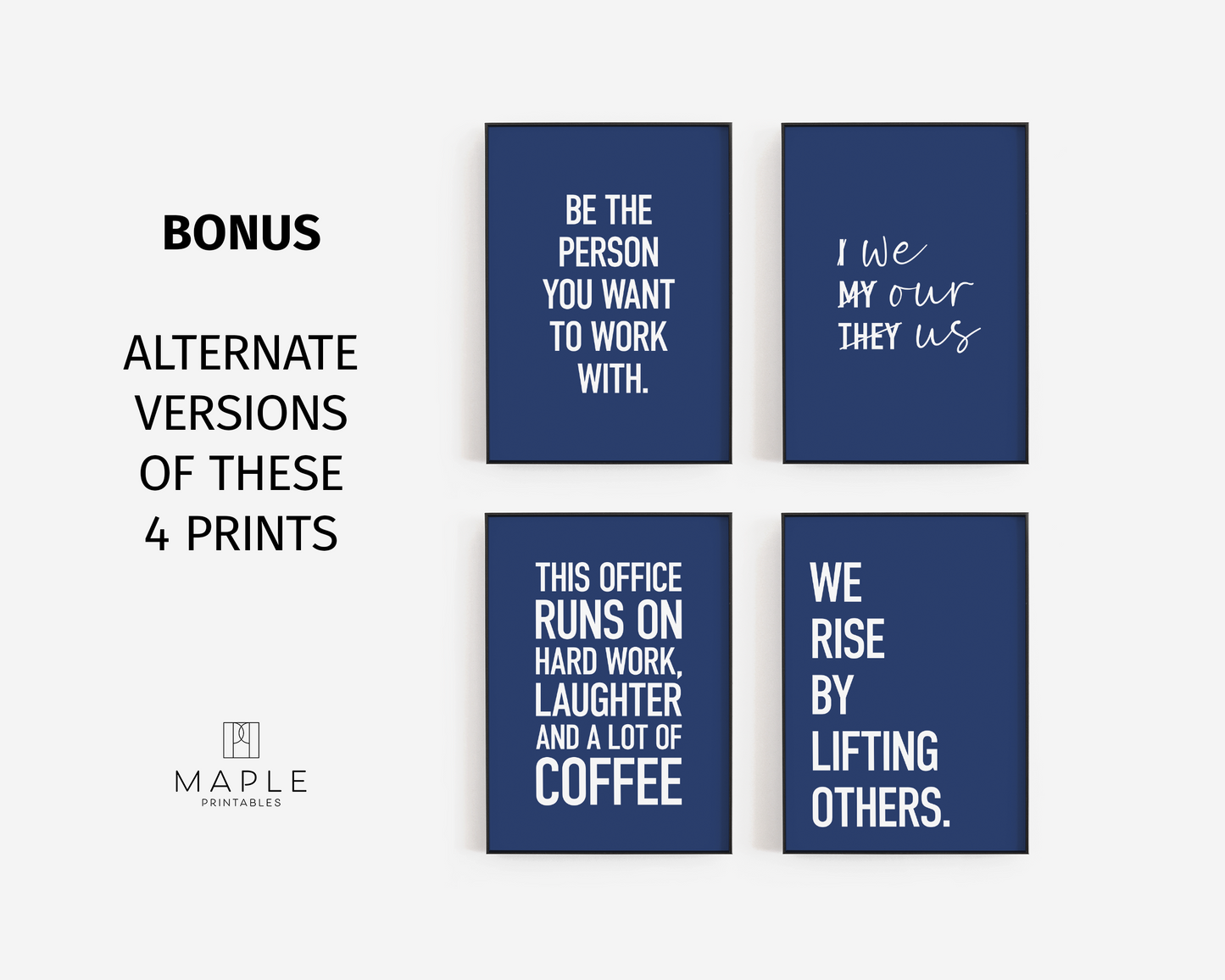 Motivational Teamwork 50A - Navy Blue & White