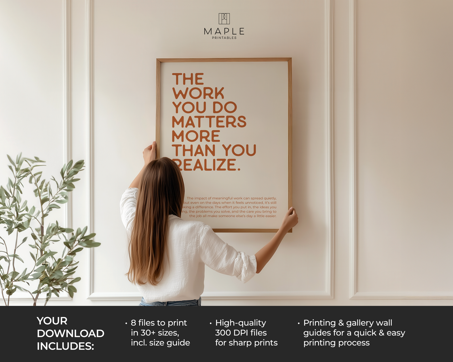 The Work You Do Matters - Orange & Beige