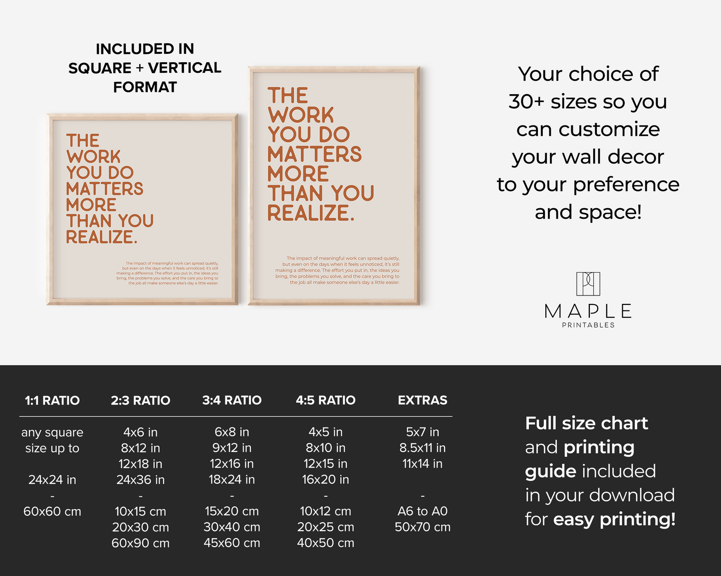 The Work You Do Matters - Orange & Beige