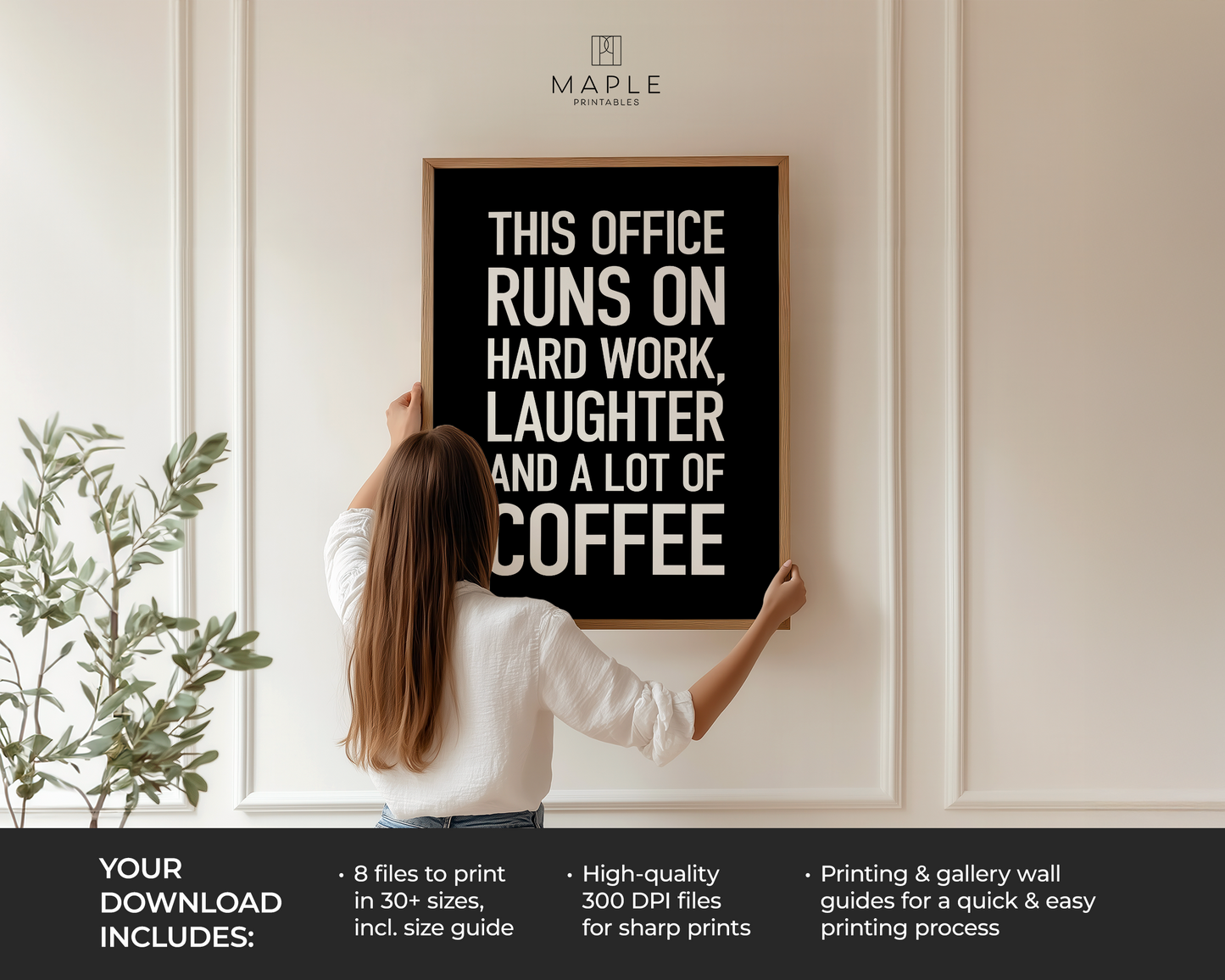 This Office Runs on Hard Work, Laughter and Coffee - Black