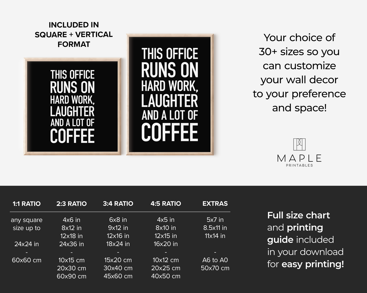 This Office Runs on Hard Work, Laughter and Coffee - Black