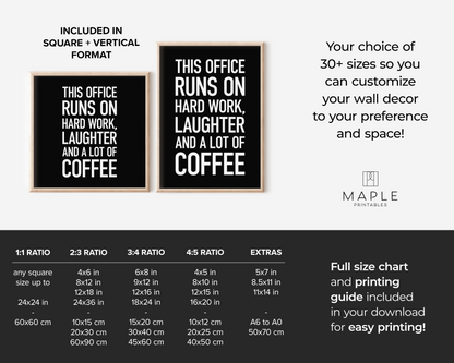 This Office Runs on Hard Work, Laughter and Coffee - Black