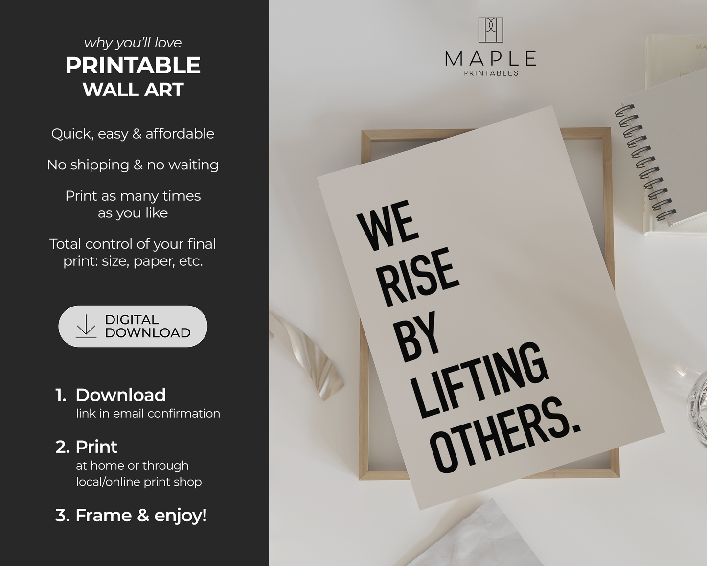 We Rise By Lifting Others - Beige