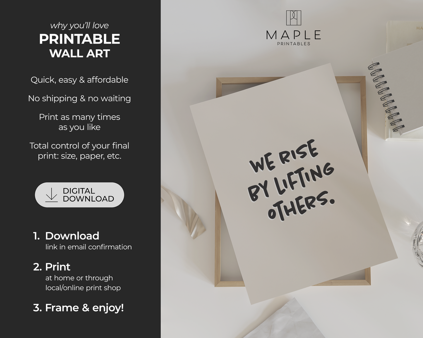 We Rise By Lifting Others - Beige