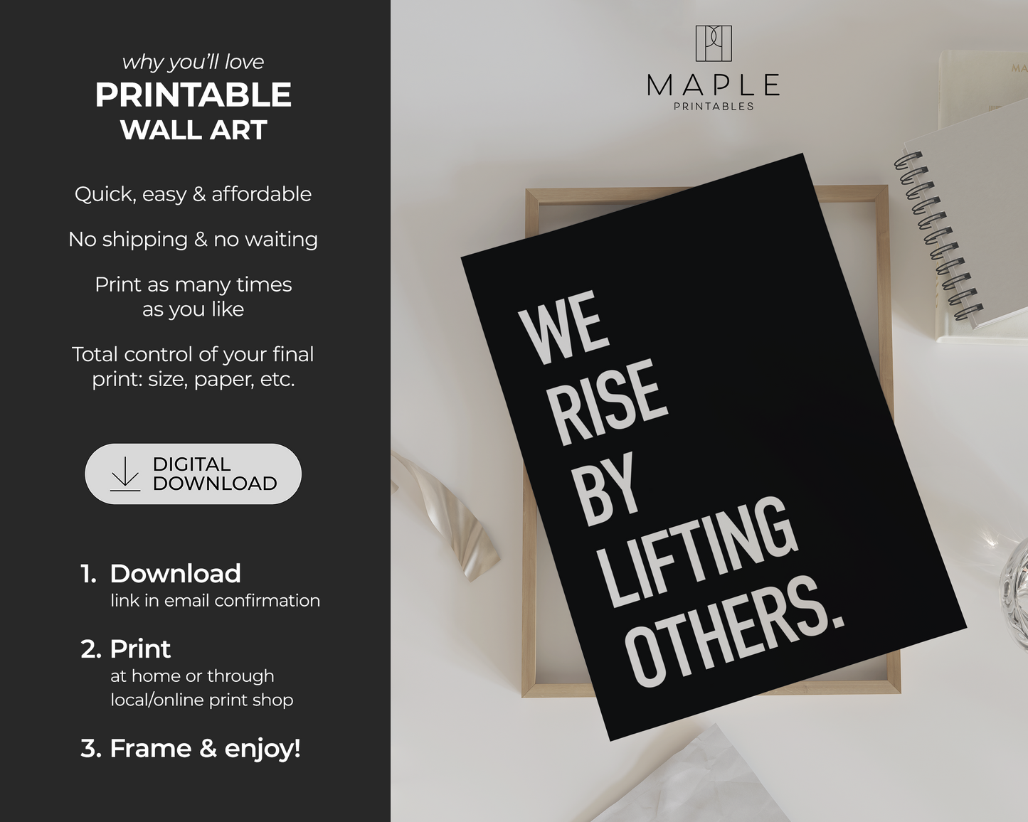 We Rise By Lifting Others - Black