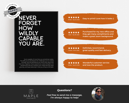 Never Forget How Wildly Capable You Are - Black