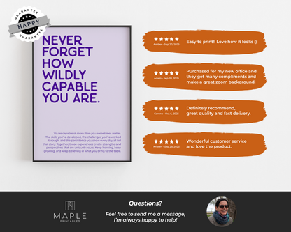 Never Forget How Wildly Capable You Are - Purple