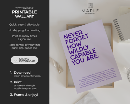 Never Forget How Wildly Capable You Are - Purple